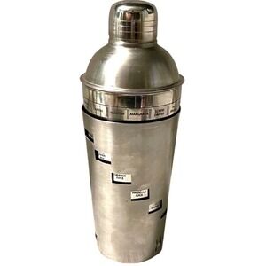 Chefmate Stainless Steel Rotating Recipe Cocktail Shaker Silver 24oz 3-Piece